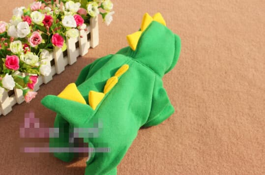 犬服 恐竜変身パーカー 小型犬用 四足タイプ