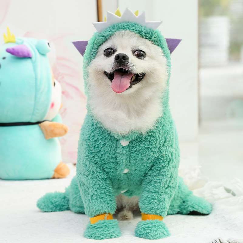 もこもこ恐竜コスプレ犬服