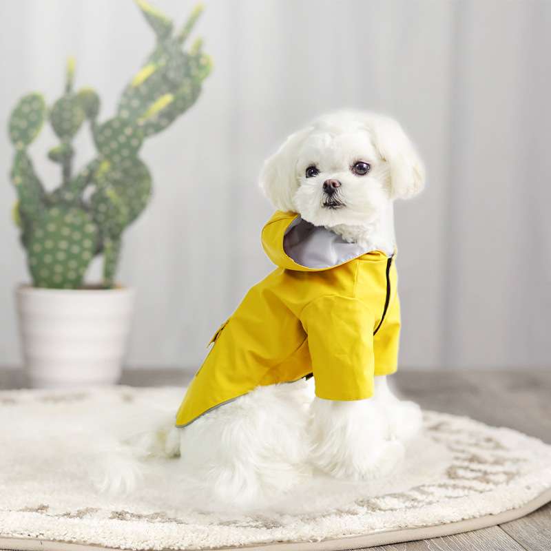 犬服 ペット用フード付きレインコート