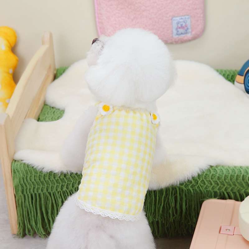 犬服 ふんわりギンガムチェックキャミソール