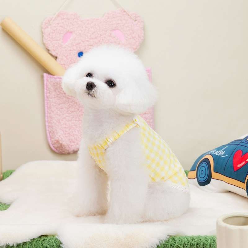 犬服 ふんわりギンガムチェックキャミソール