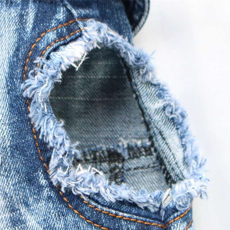 犬服 デニムベスト風ジャケット 小型犬用