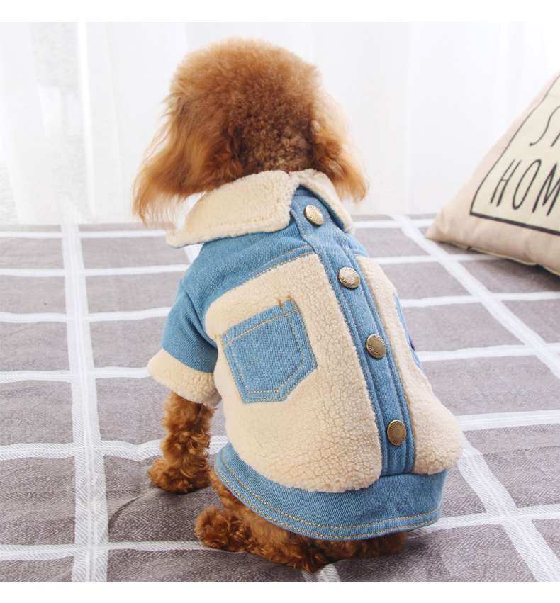 犬服 もこもこデニム風ジャケット