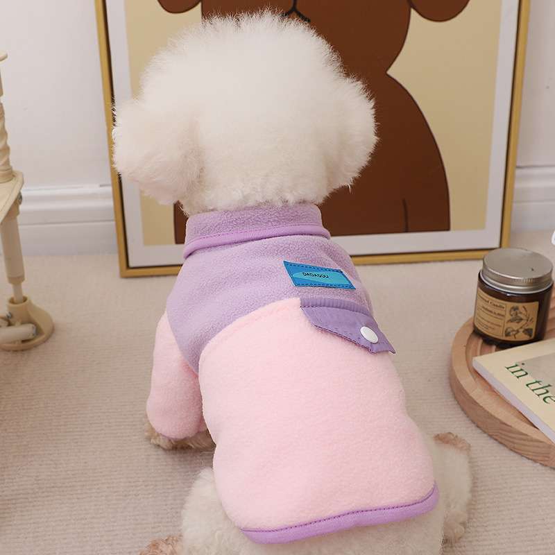 犬服 もこもこ生地のポケット付きペット用アウター