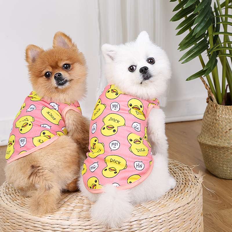 犬服 小型犬用アヒル柄タンクトップ