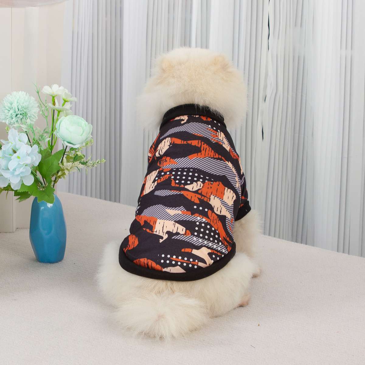 犬服 ふわもこ小型犬用迷彩柄トレーナー