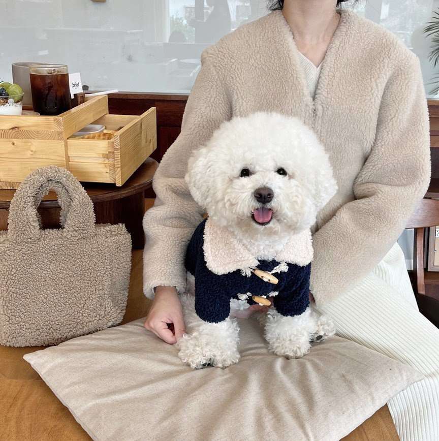 犬服 もこもこ着ぐるみ風ダッフルコート