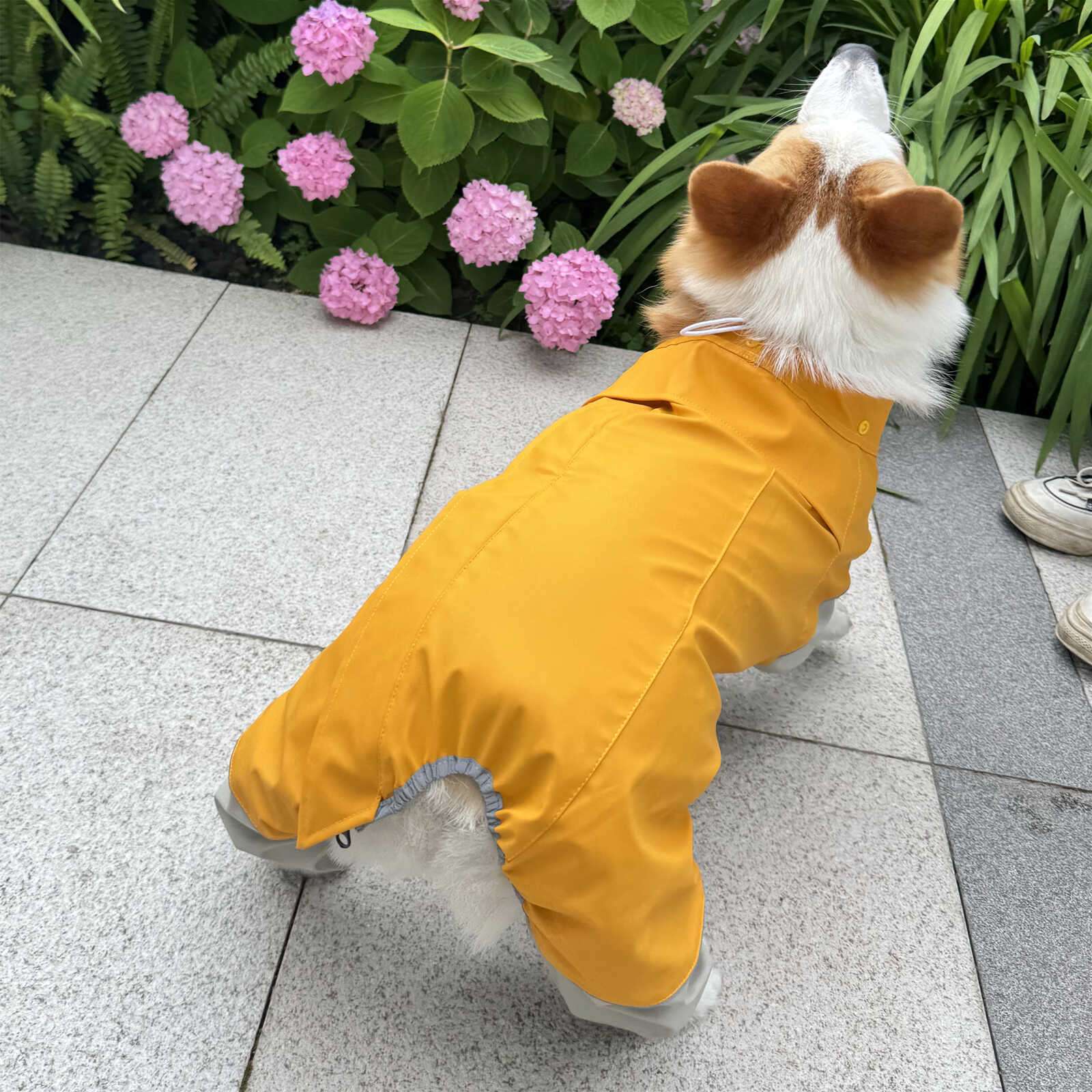 犬服 雨粒から守るペット用レインコート