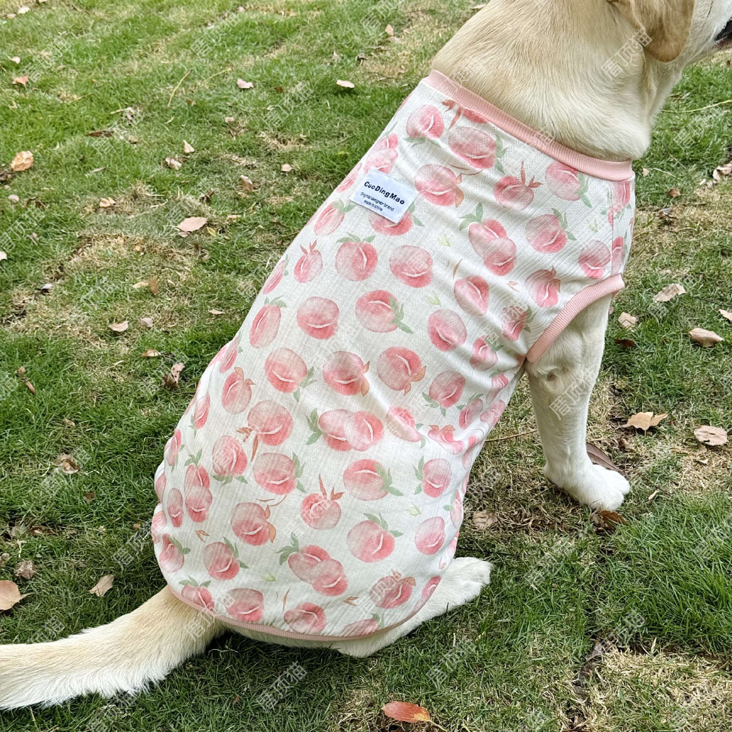 犬服 大型犬用さわやか桃柄タンクトップ