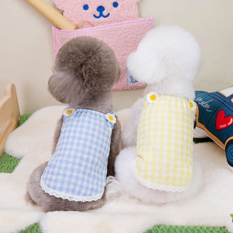 犬服 ふんわりギンガムチェックキャミソール