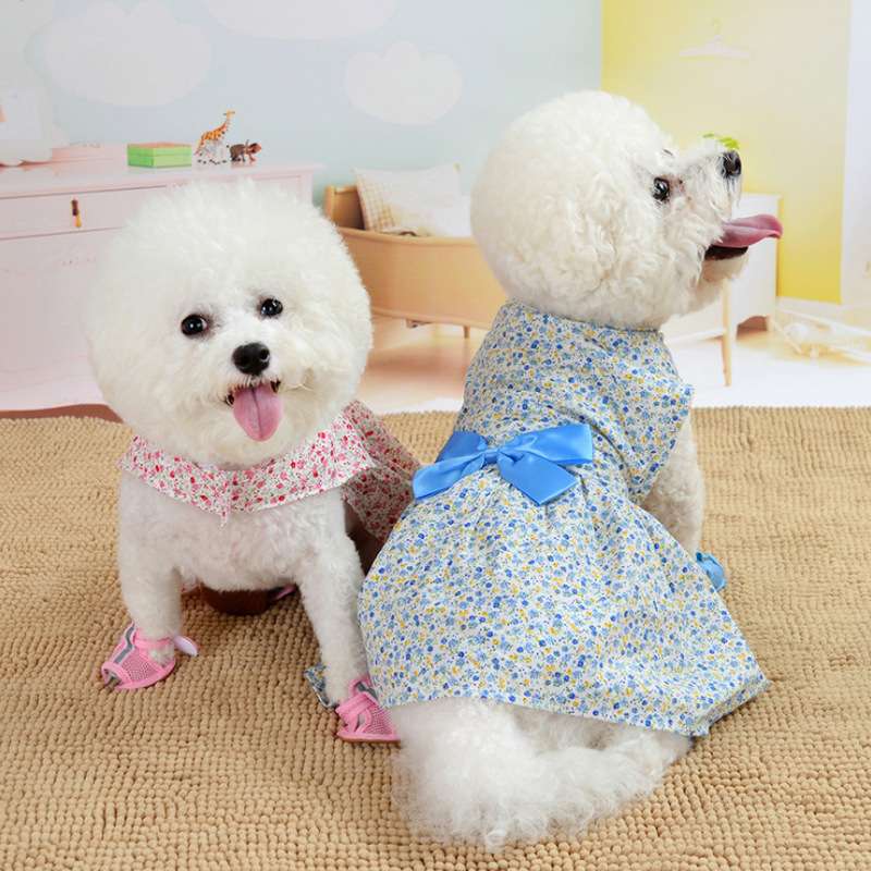 犬服 ふんわり花柄ワンピース 愛犬用ドレス