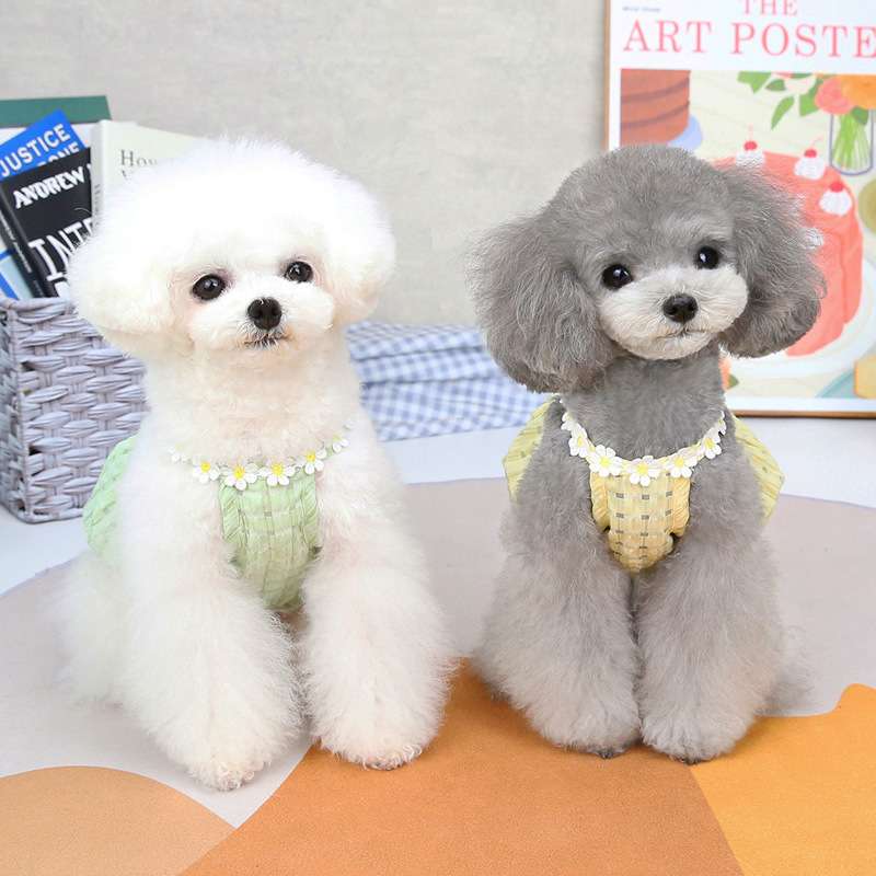 犬服 小花柄ワンピース 春夏向け小型犬用ドレス