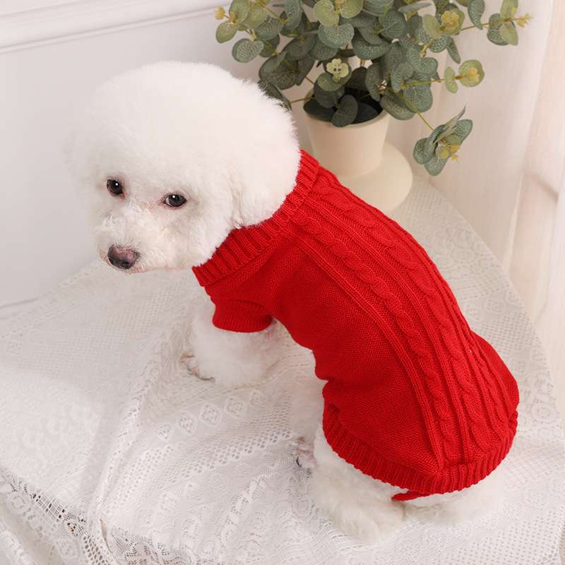 犬服 もこもこニットセーター 愛犬用あったか冬服
