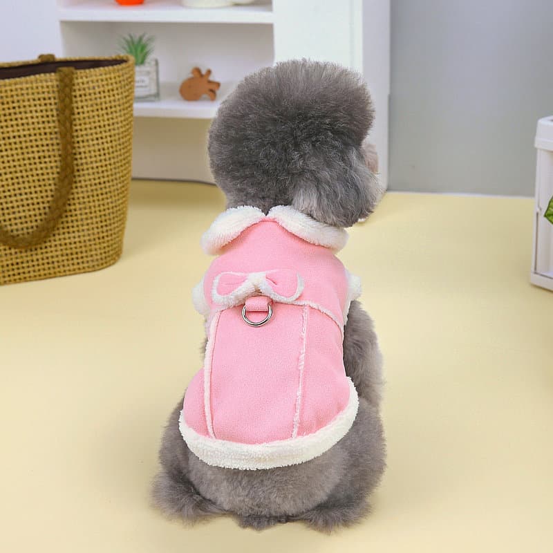 犬服 秋冬新作 愛犬用防寒コート ふわふわ裏地付き