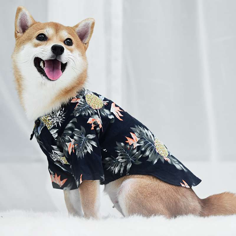 犬服 アロハ柄シャツ 中型犬用夏服