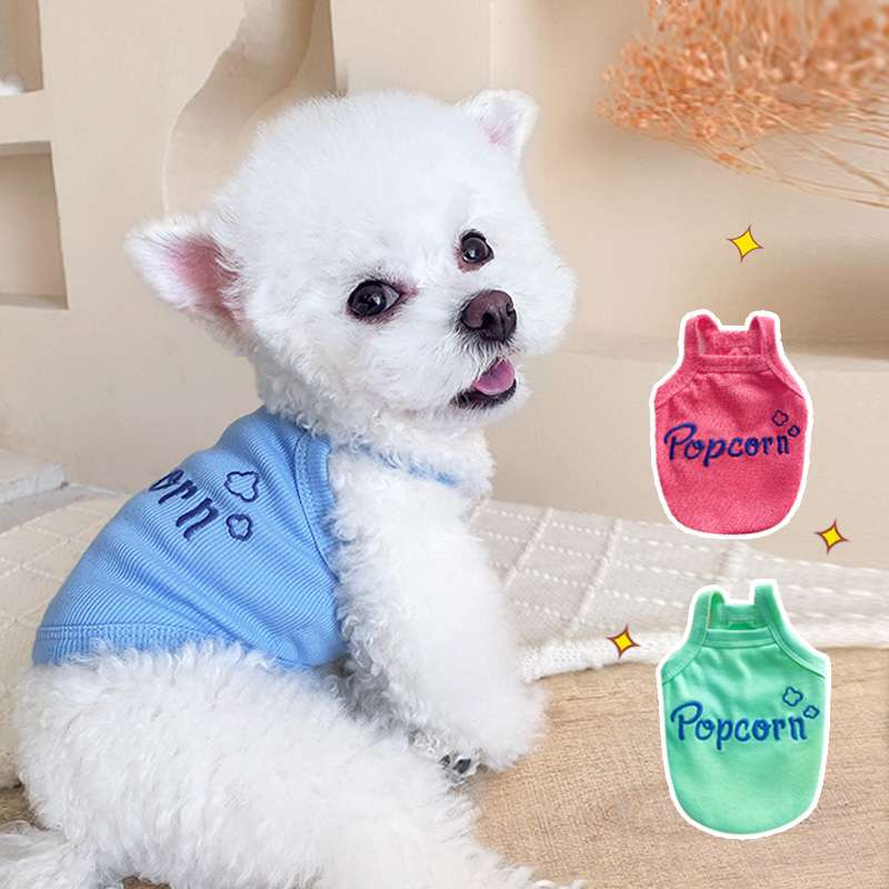 犬服 ポップコーン柄タンクトップ