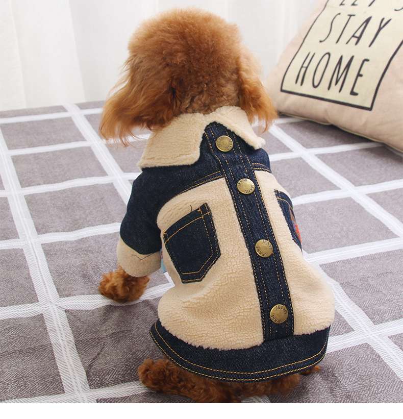 犬服 もこもこデニム風ジャケット