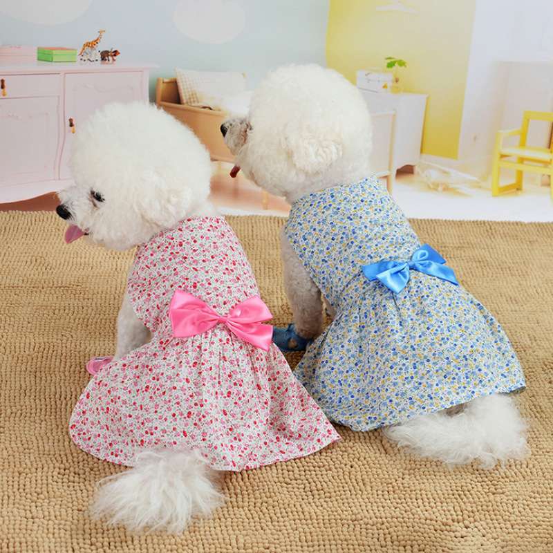 犬服 ふんわり花柄ワンピース 愛犬用ドレス
