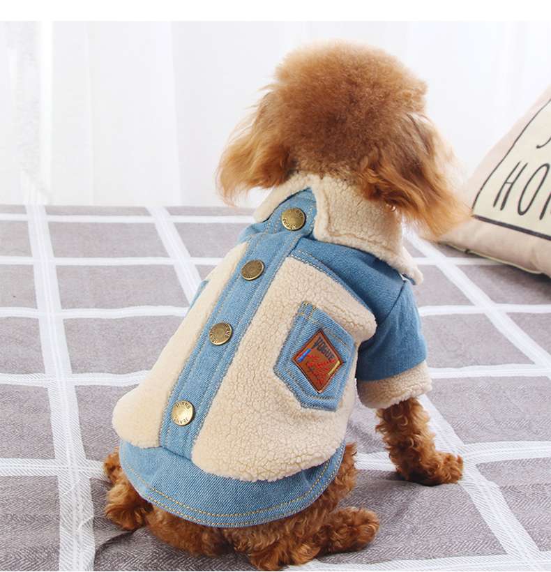 犬服 もこもこデニム風ジャケット