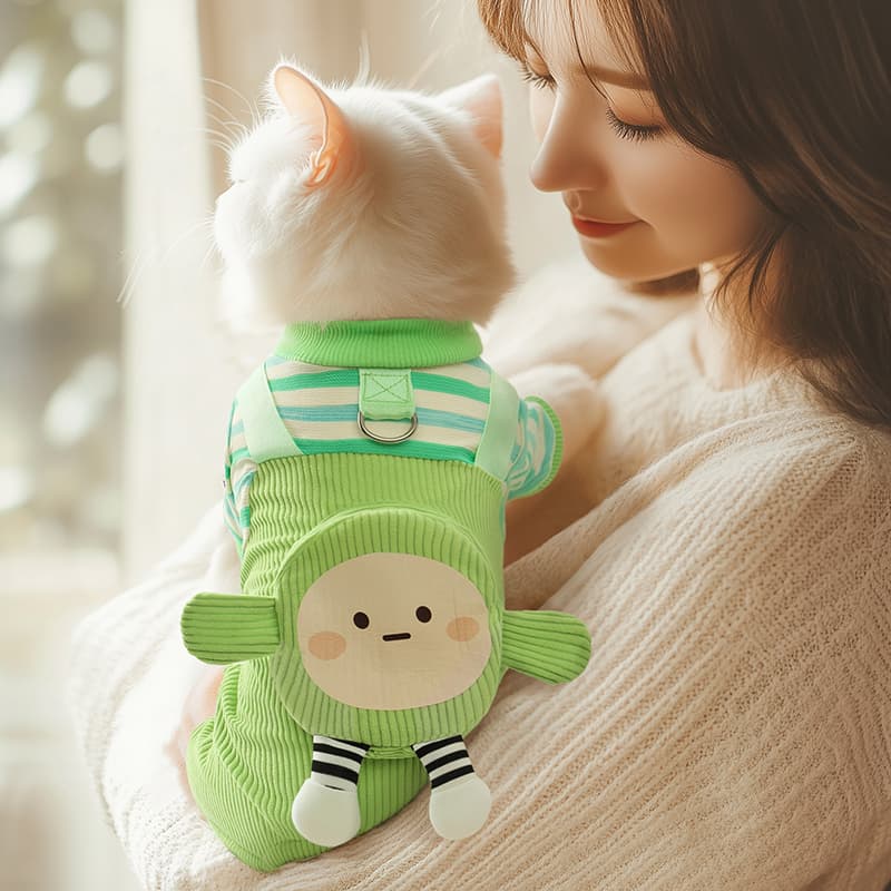 犬服 まんまるお顔のぬいぐるみニット