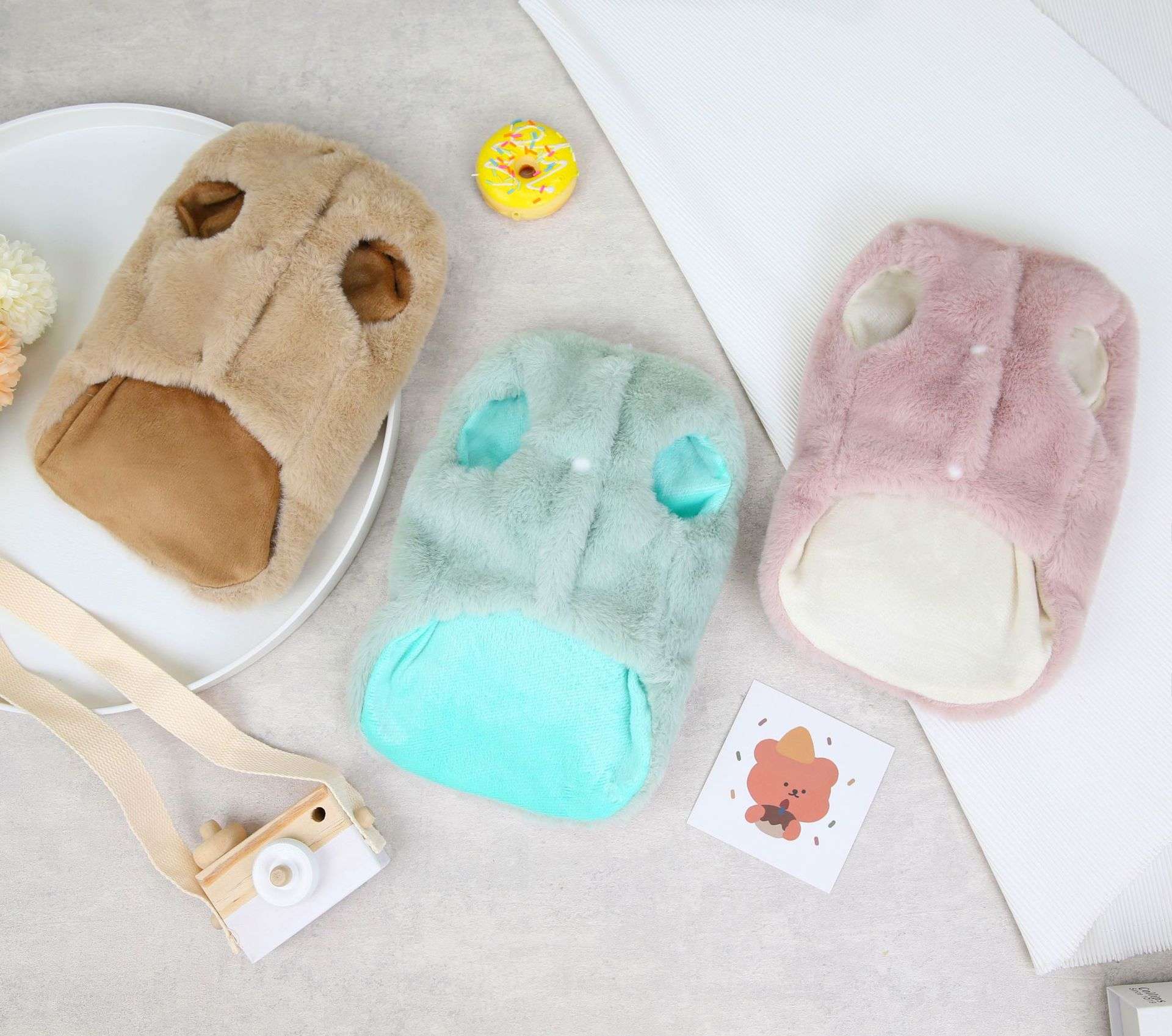 犬服 もこもこクマさん柄ペット用パーカー