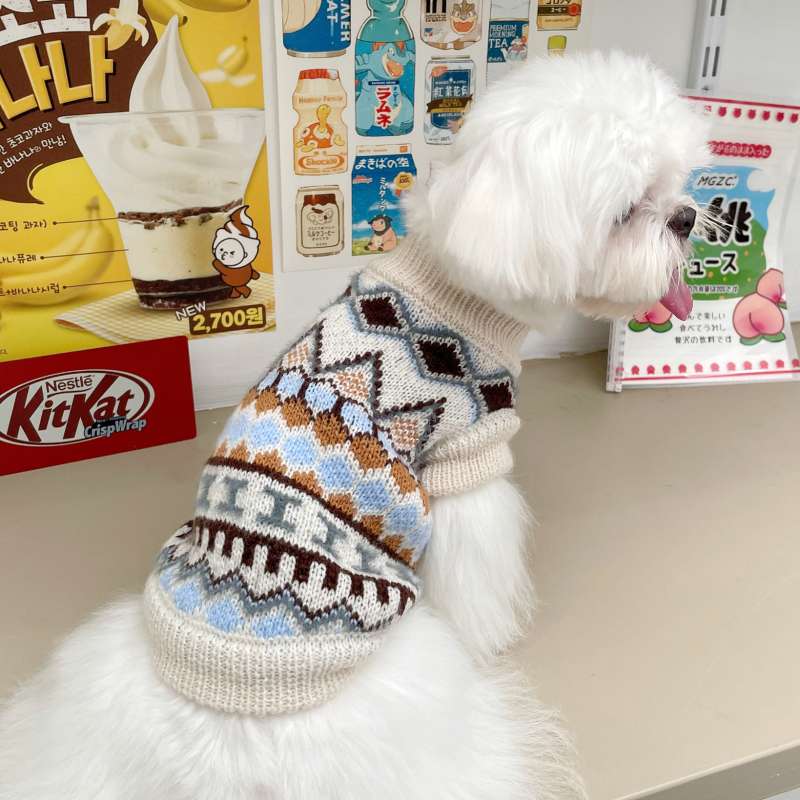 犬服 ノルディック柄ニットセーター