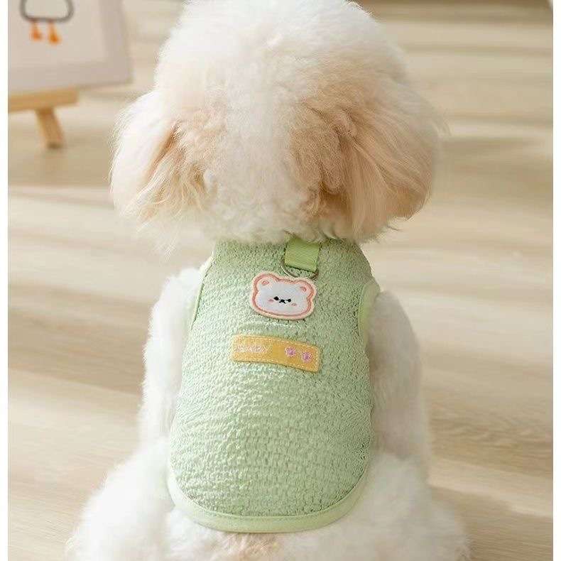 犬服 もこもこあったか背中開きベスト