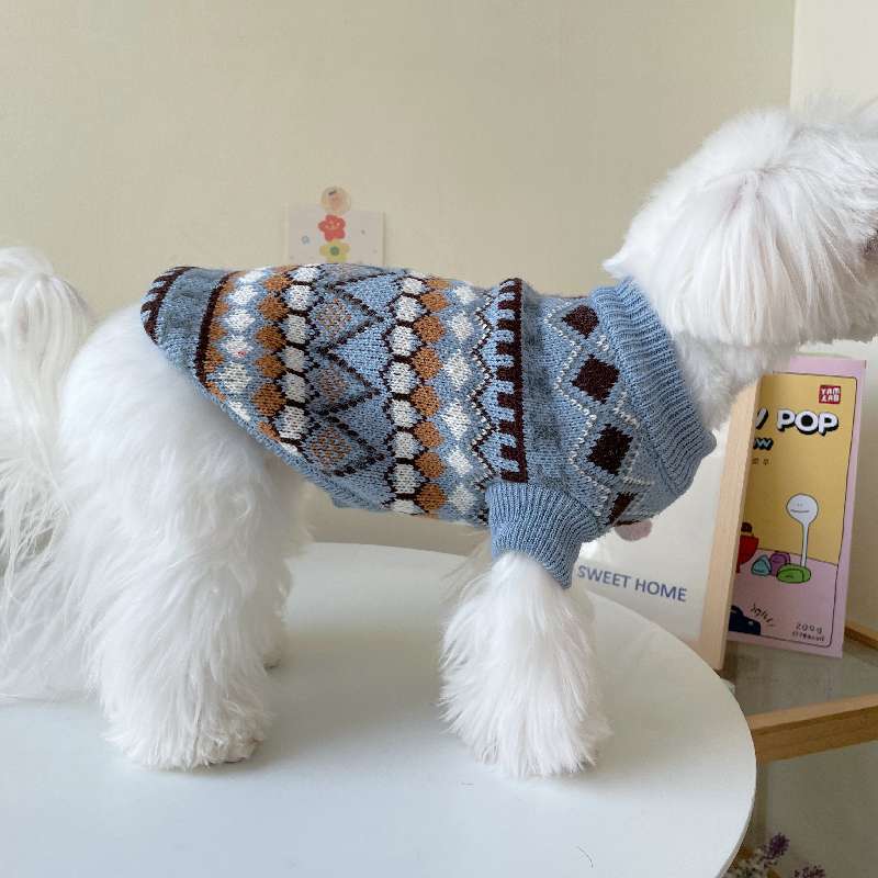犬服 ノルディック柄ニットセーター