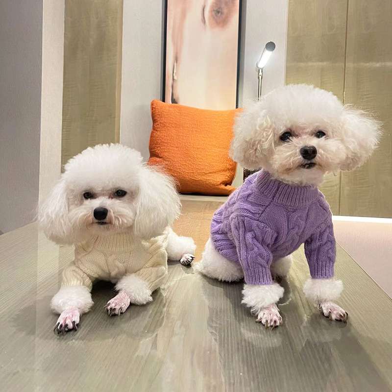 犬服 もこもこニットワンピース
