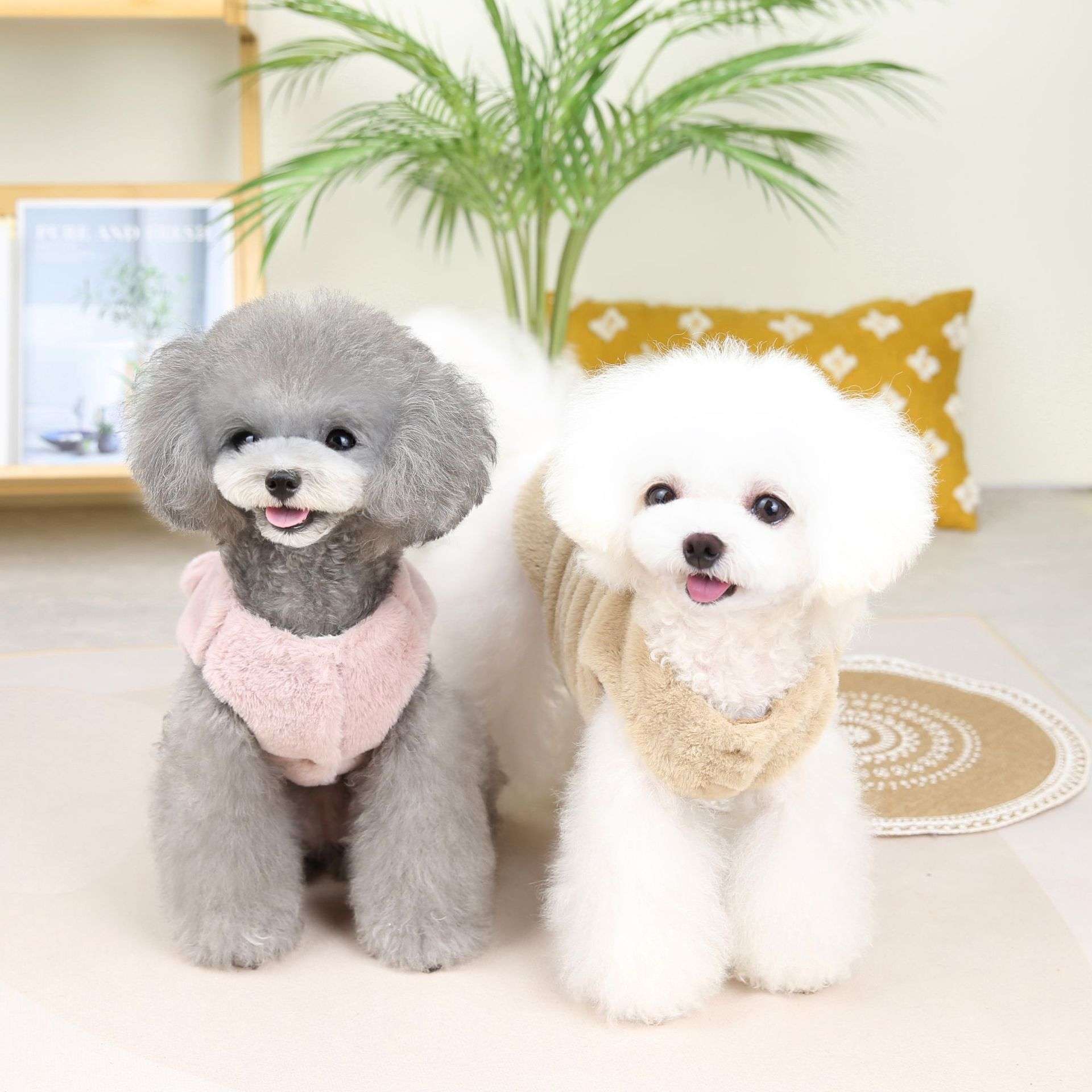 犬服 もこもこクマさん柄ペット用パーカー