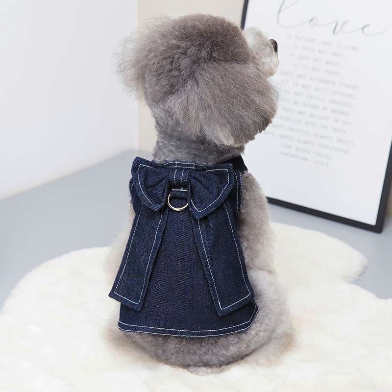 犬服 ふんわり犬用デニムワンピース