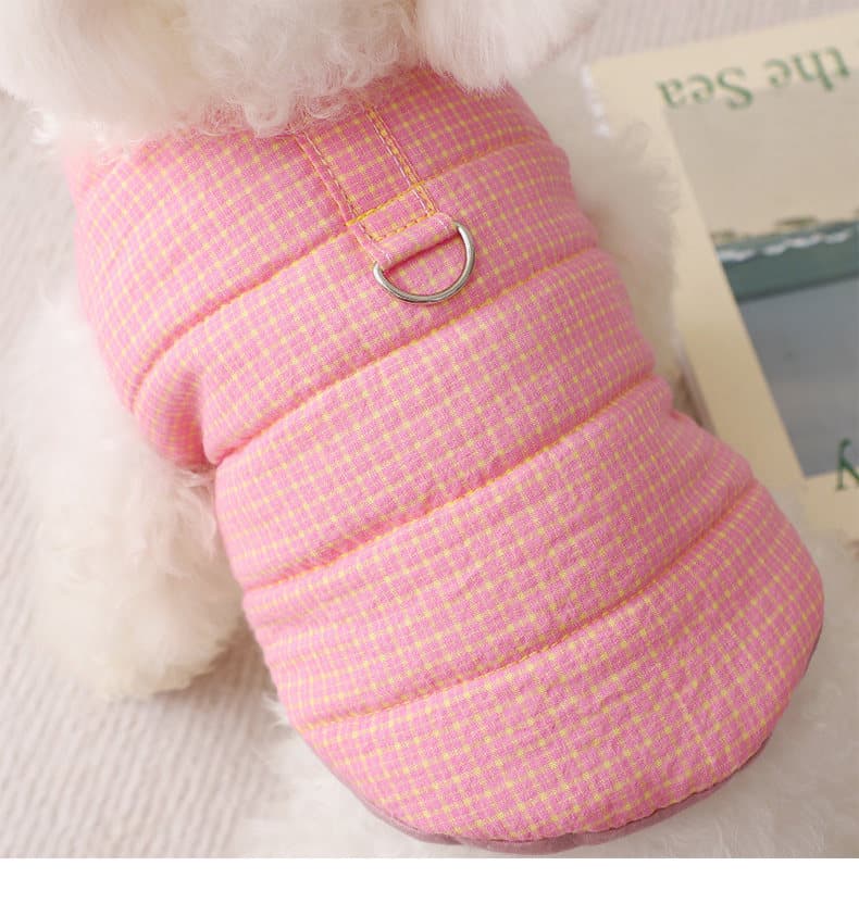 犬服 クラシックチェック柄キルティング中綿アウター