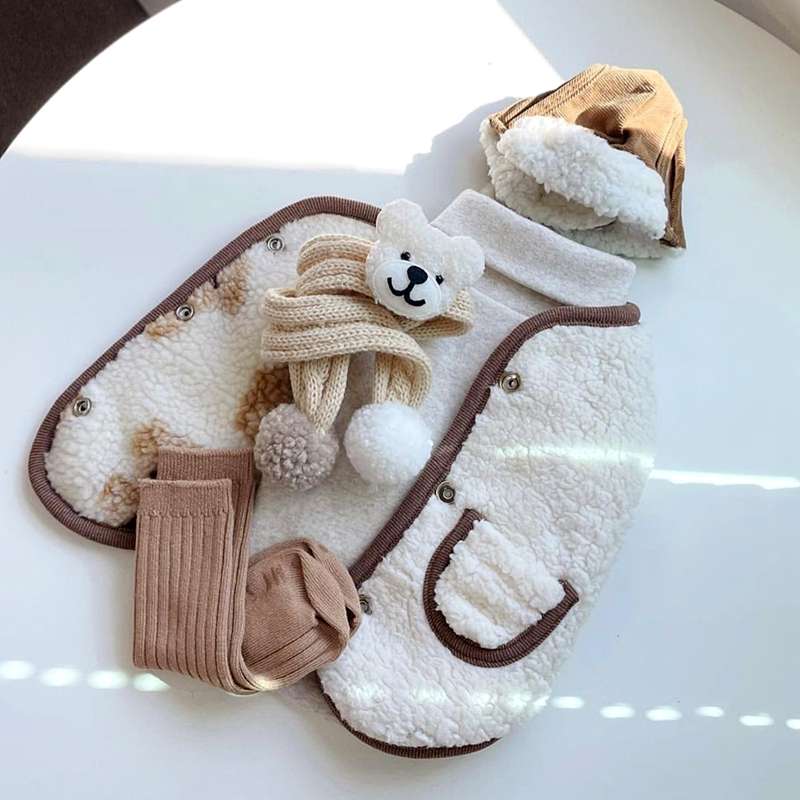 犬服 もこもこ子犬用アウターセット