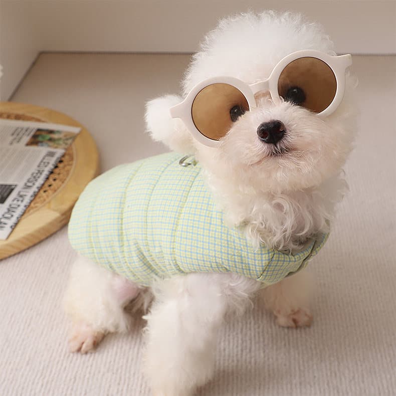 犬服 クラシックチェック柄キルティング中綿アウター