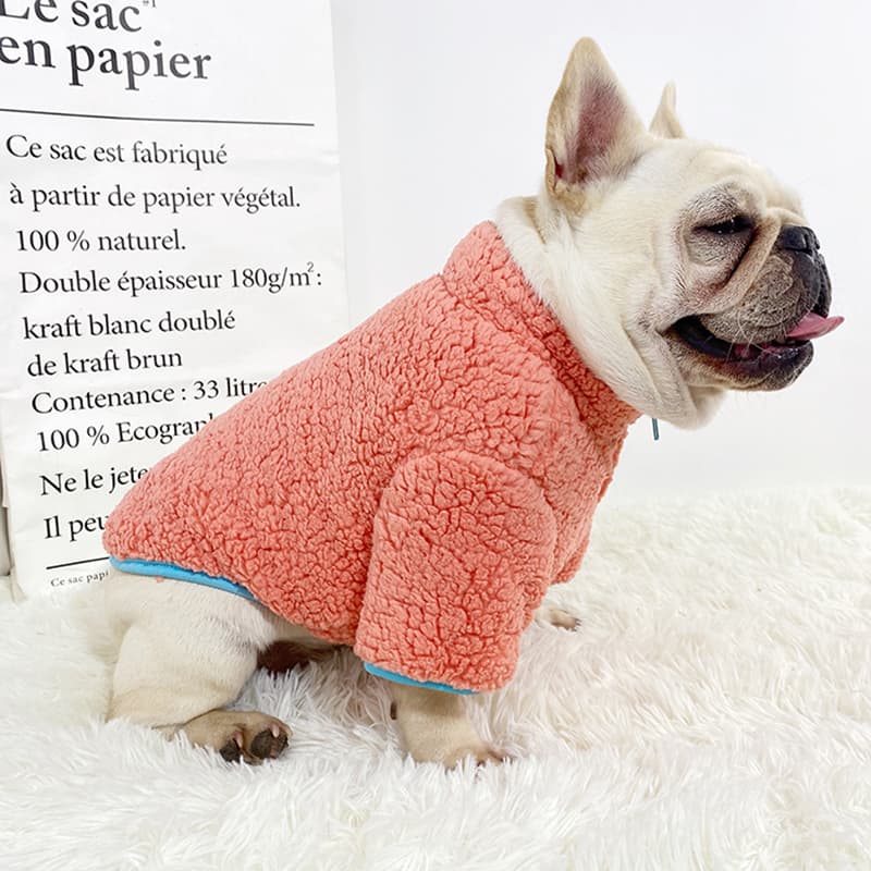 犬服 もこもこあったかジップニット
