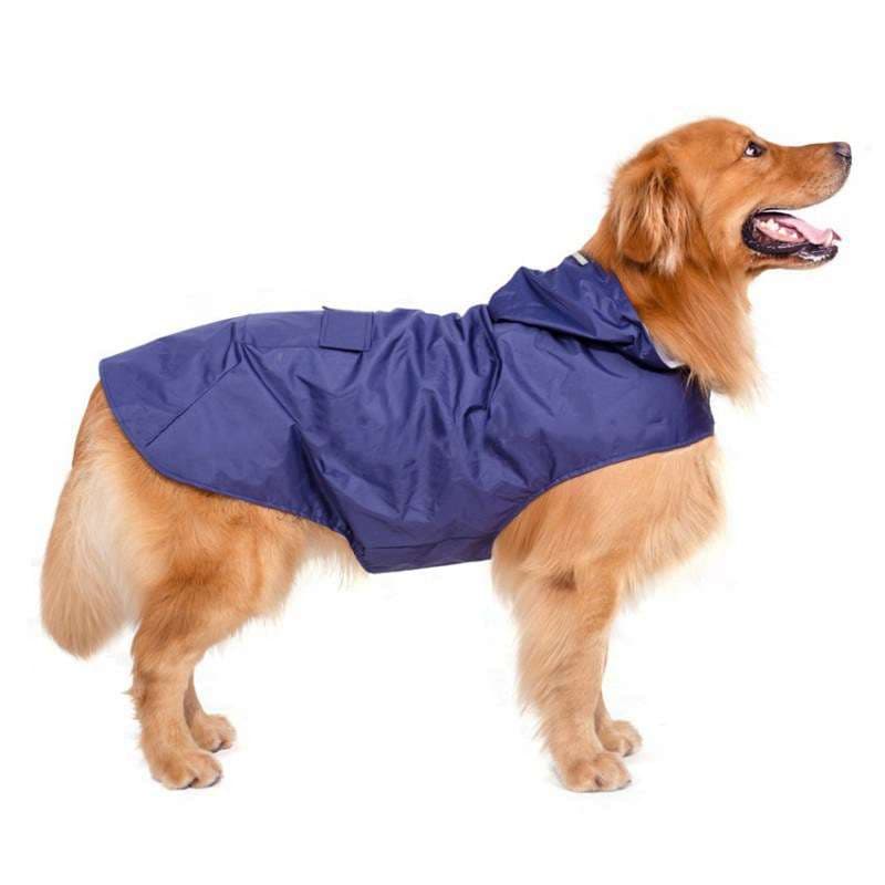 犬服 中型犬用レインコート付きフード付きジャケット