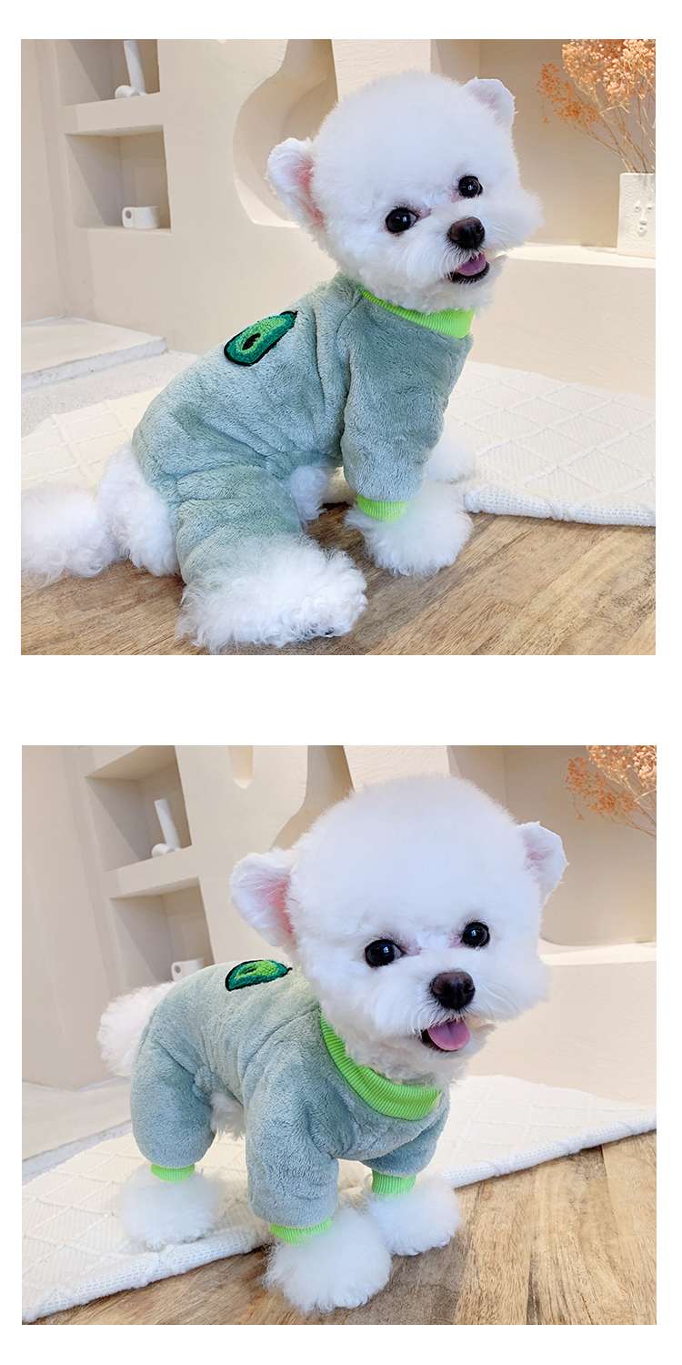 犬服 もこもこ果物オーバーオール 小型犬用