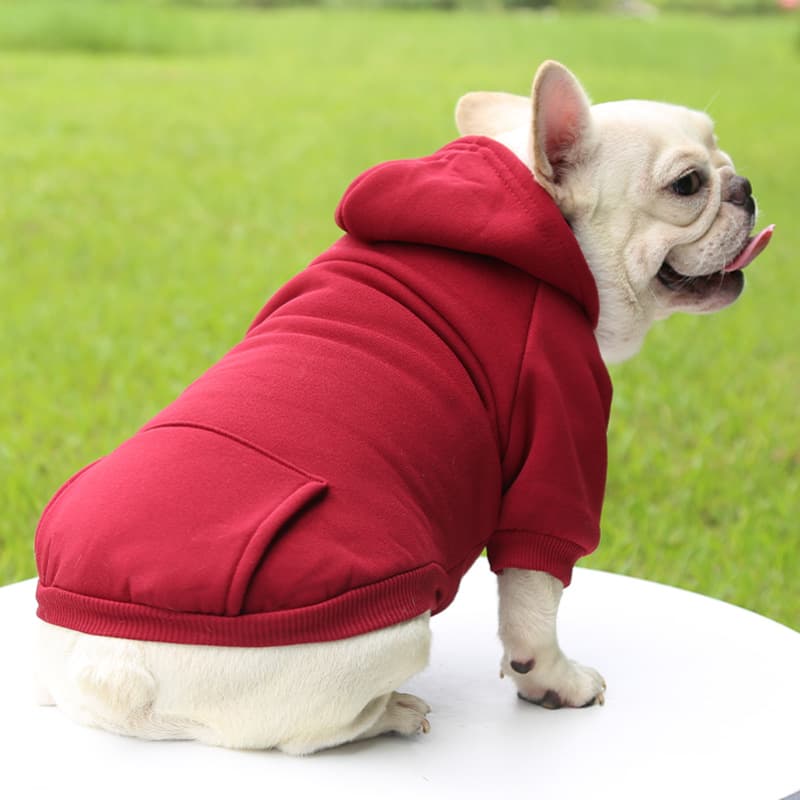 犬服 ベーシックポケット付き裏起毛パーカー