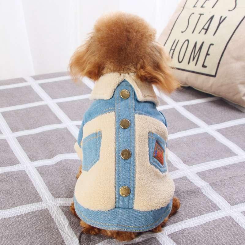 犬服 もこもこデニム風ジャケット