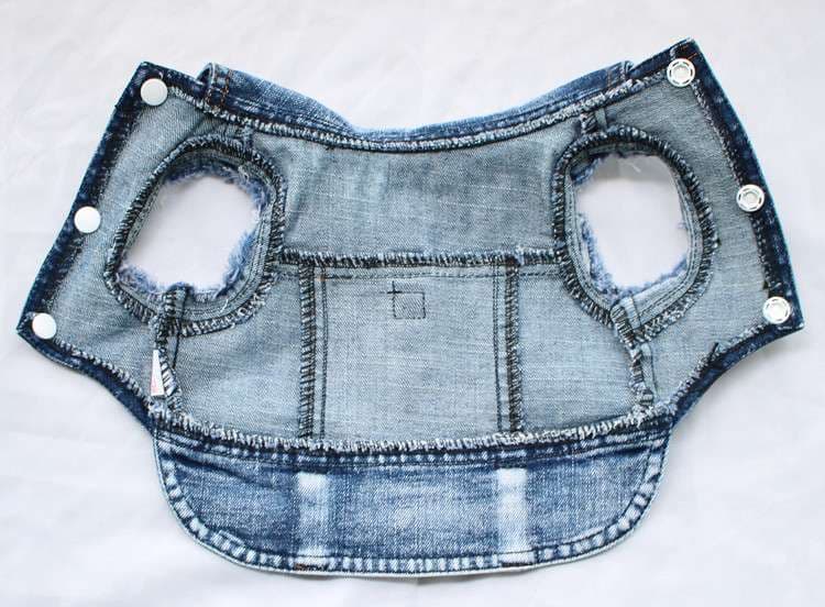 犬服 デニムベスト風ジャケット 小型犬用