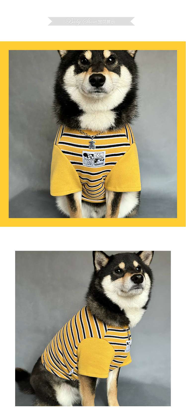 ストライプ柄ニットセーター犬服