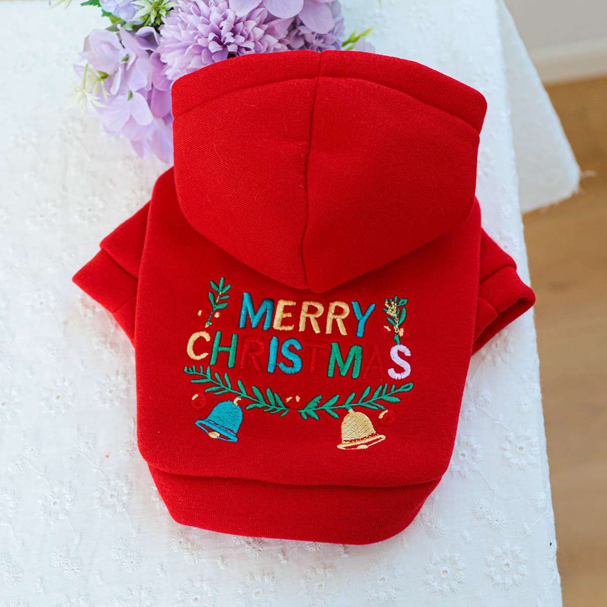 犬服 クリスマス犬用パーカー もこもこ