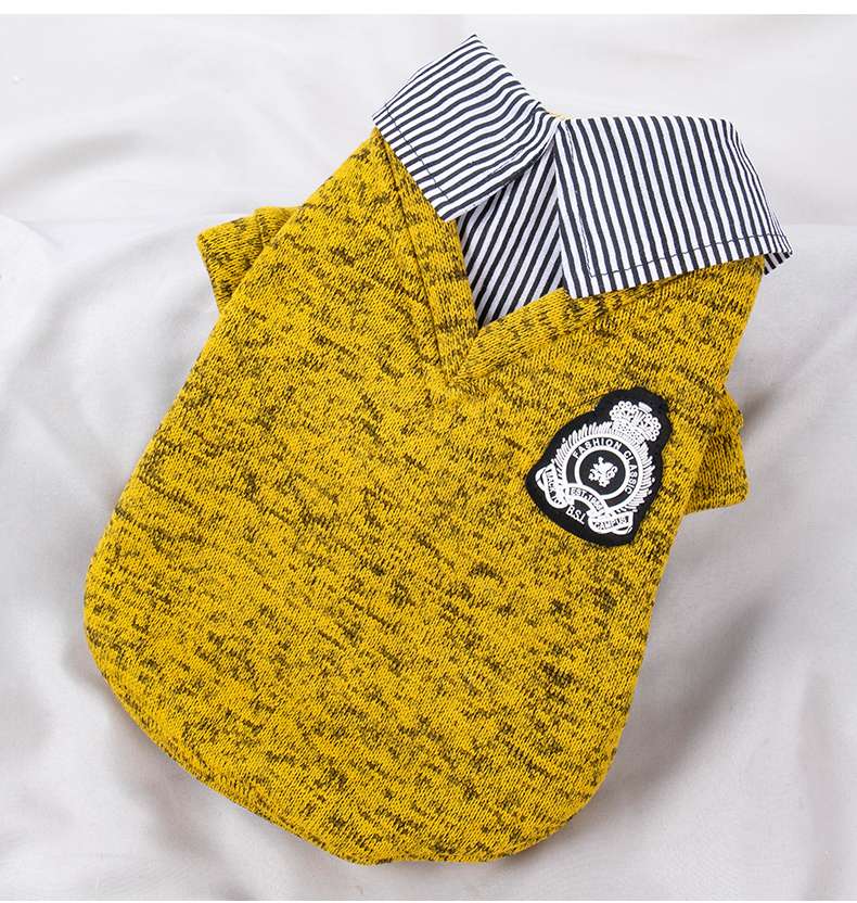 犬服 ふわもこワンちゃん用襟付きニットセーター