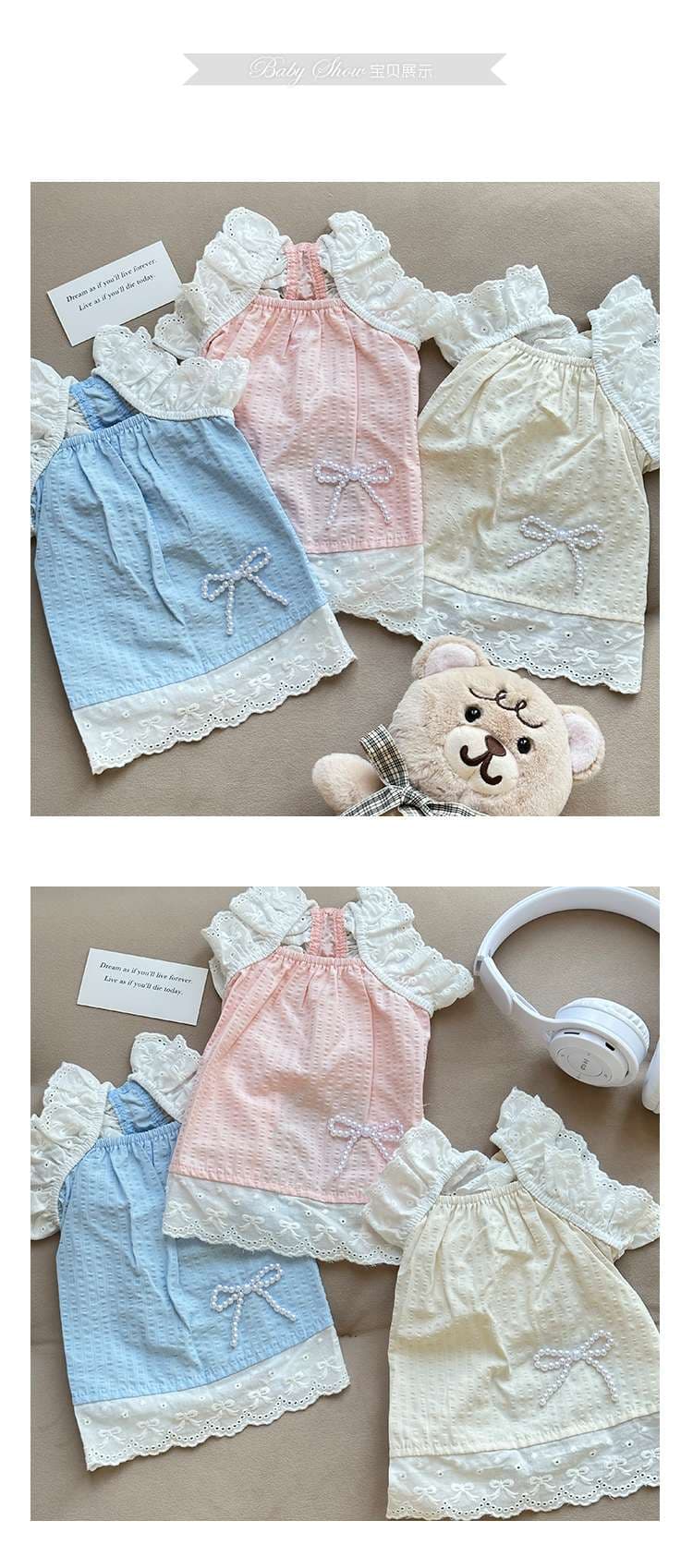 レース襟付きワンピース風犬服
