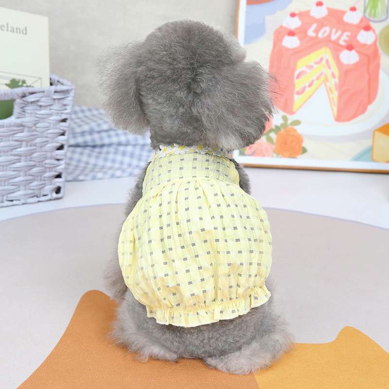 犬服 小花柄ワンピース 春夏向け小型犬用ドレス