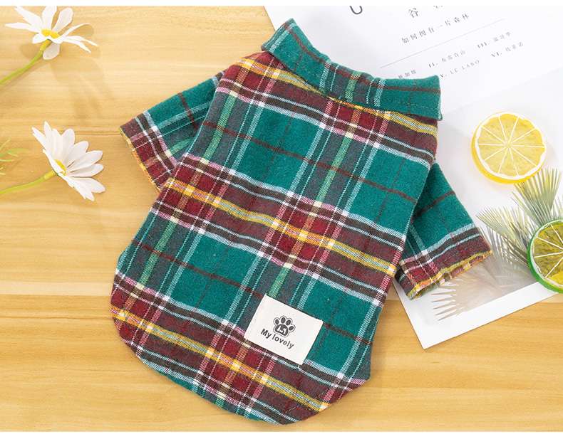 犬服 ふわもこチェック柄シャツ