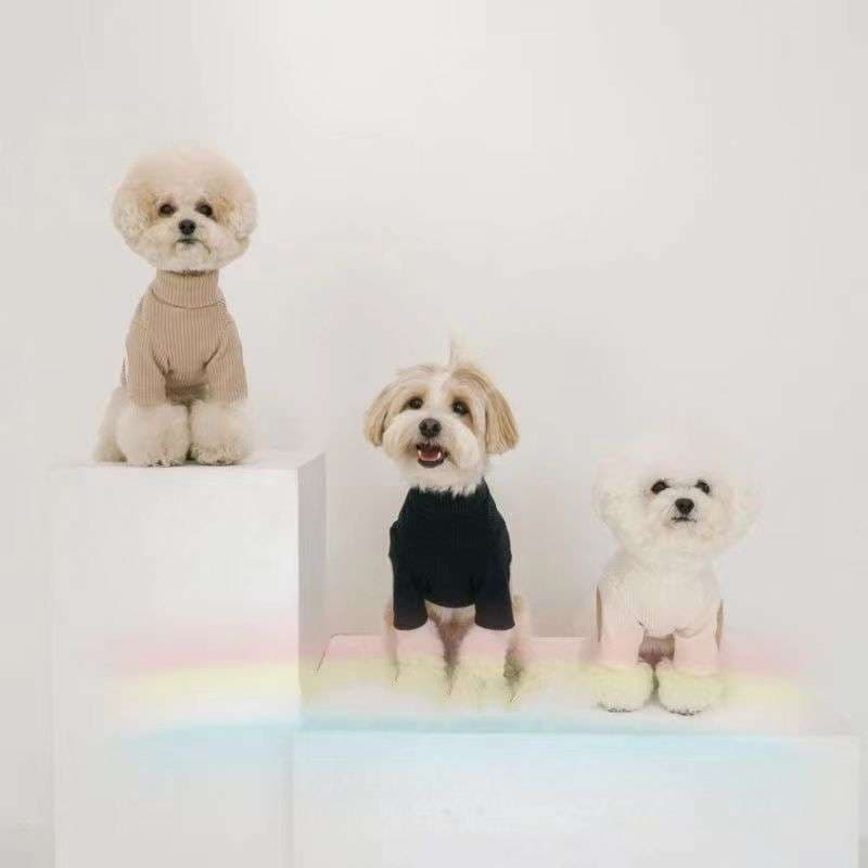 犬服 もこもこリブニット犬用セーター