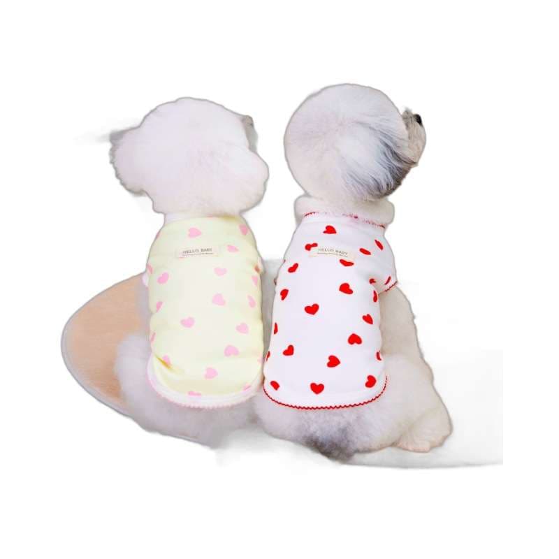 犬服 ハートいっぱい愛らしい小型犬用タンクトップ