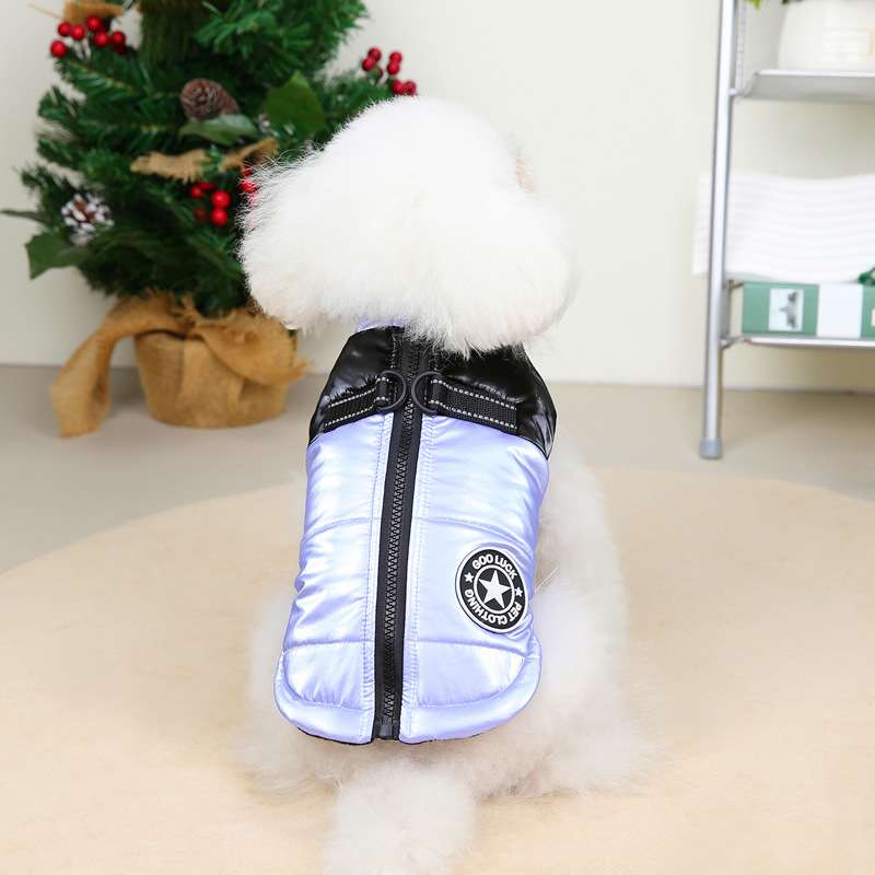 犬服 星型ワッペン付き中綿入りベスト