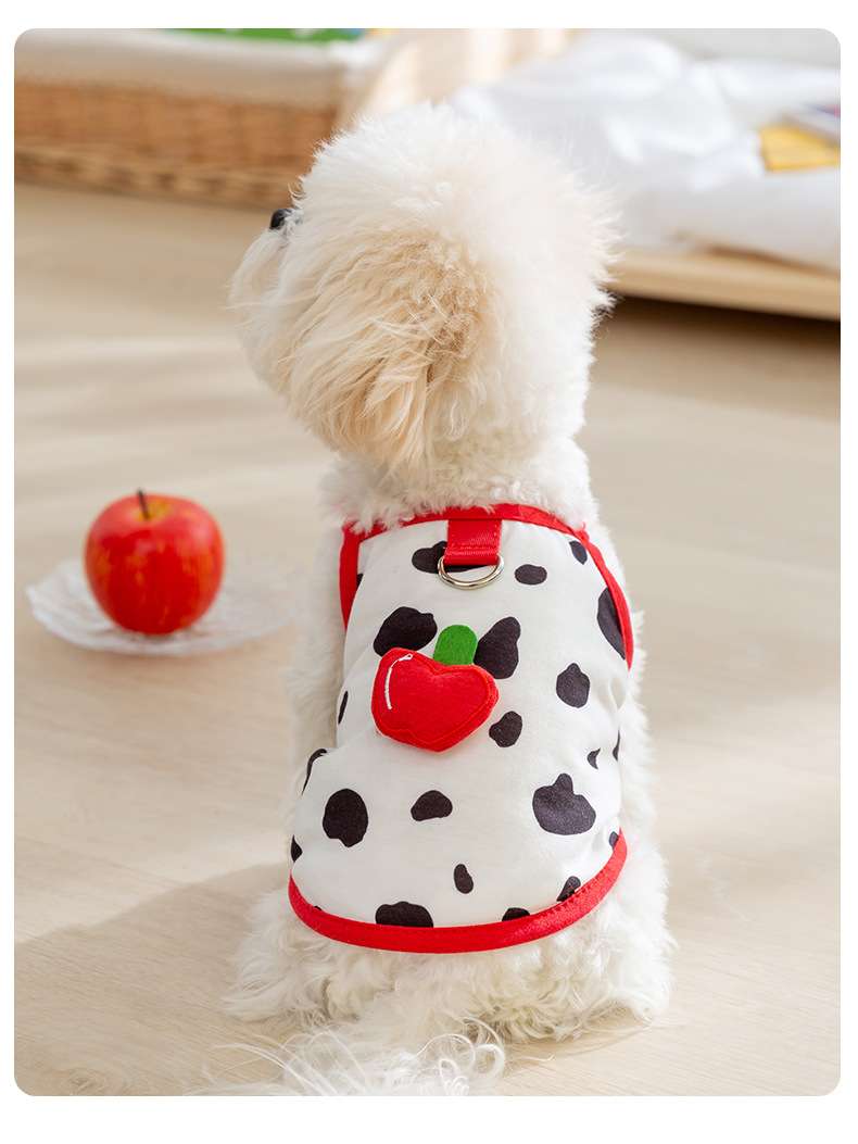 犬服 わんちゃん用牛柄ハーネス